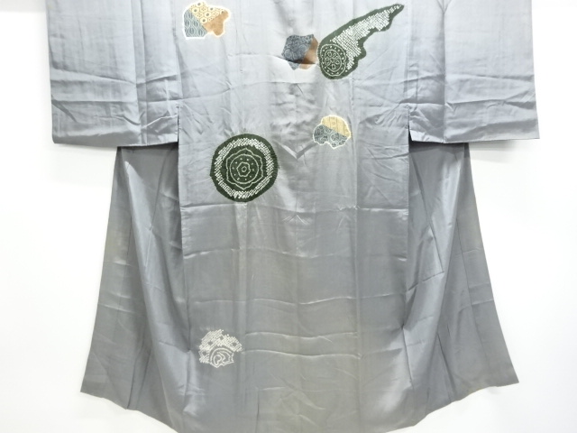 JAPANESE KIMONO / ANTIQUE MENS JUBAN / SILK / SHIBORI / ABSTRACT